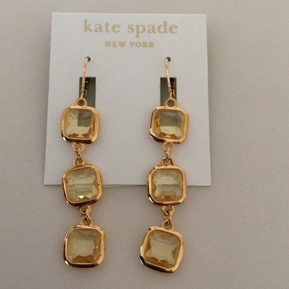 KATE SPADE Linear Drop Leverback Earrings Gold